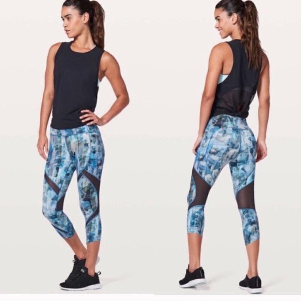 Lululemon On Pace Crop Sun Dazed Multi Blue